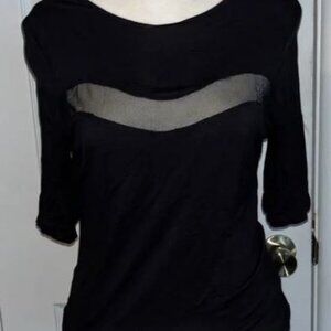 black SHEIN top with sheer panel MEDIUM